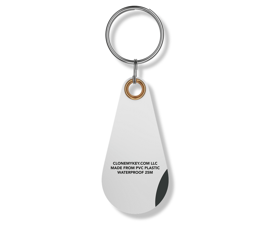 White PVC Thin Key Fob