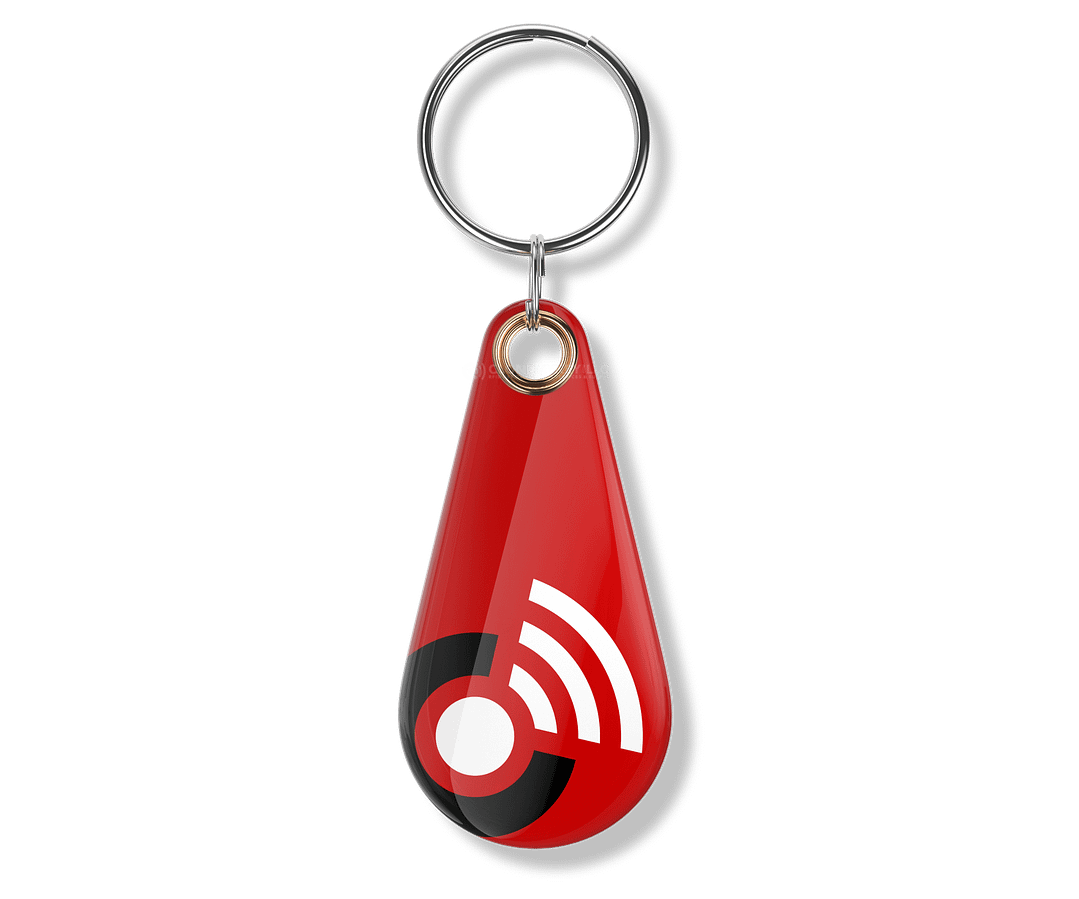 RFID Epoxy Thin Red Key Fob Blank Front