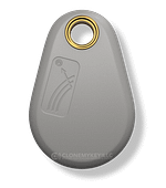 Pyramid Key Fob Gray Pyramid and Keri RFID key fob