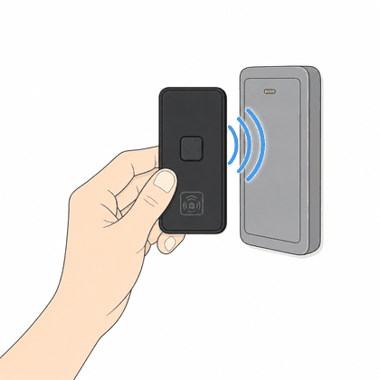 Waving the remote near a wall-mounted door sensor (supported)